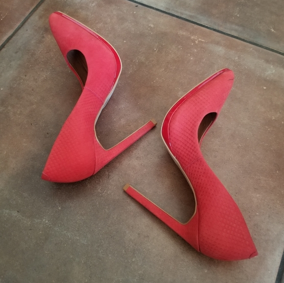 Aldo Kristina Red Leather Women's Heels Pumps Sz 7 - Picture 5 of 9